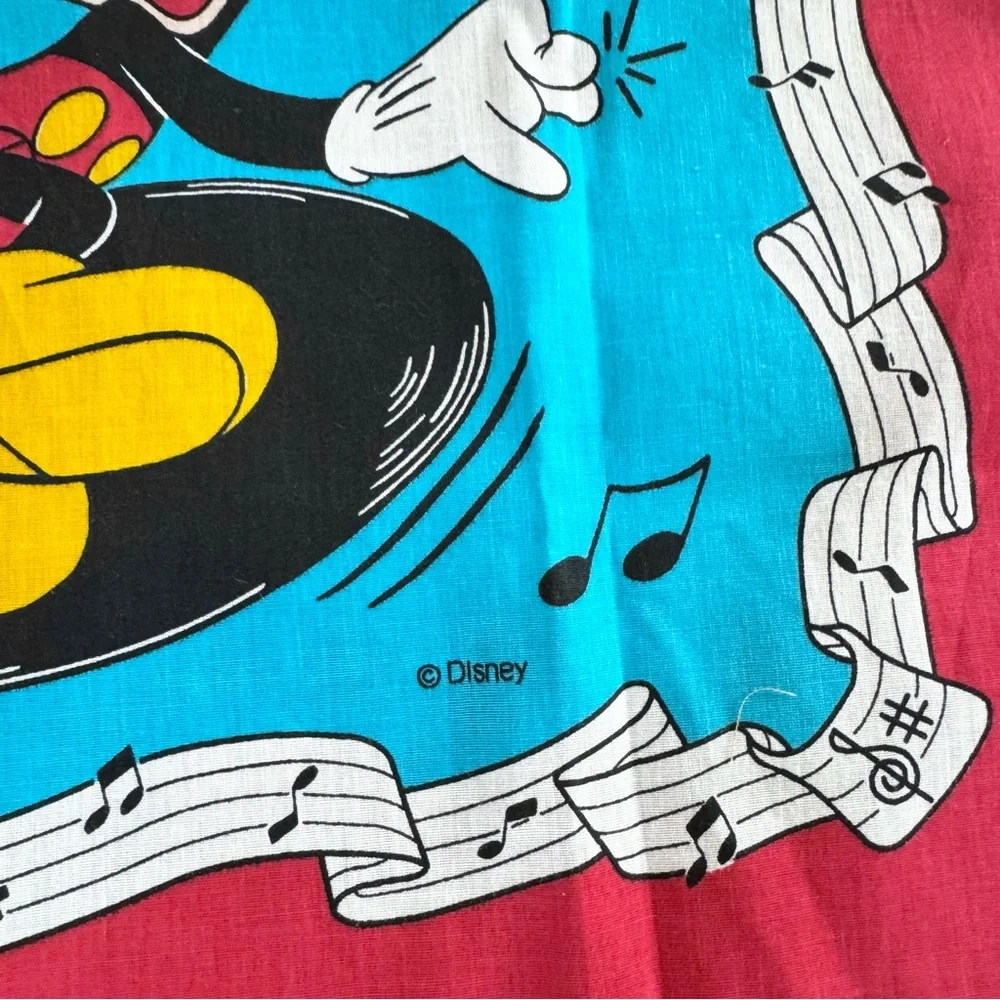 NWOT Vintage Disney Mickey and Minnie Musical Bandana - Red and Blue